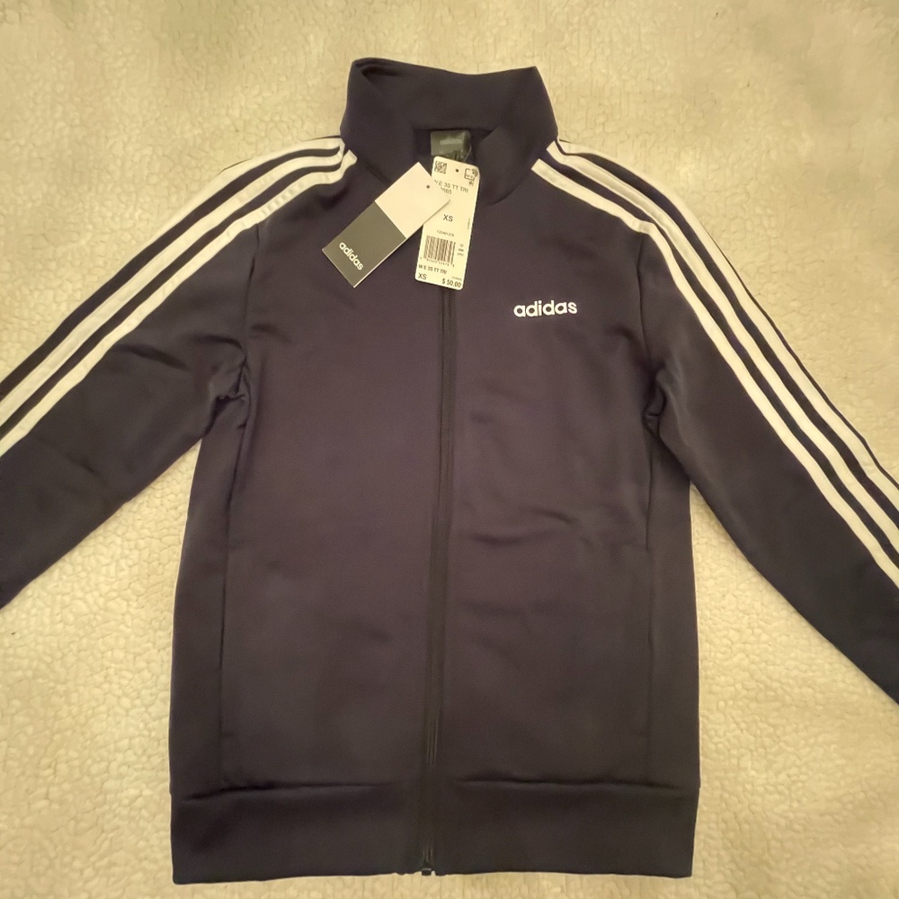 Adidas Women's Navy Zip-Up Jacket (XS)